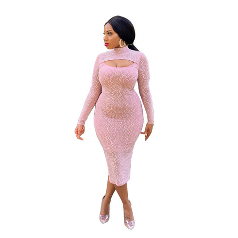 Western Stylish Plus Size Women's Long Sleeve Dress