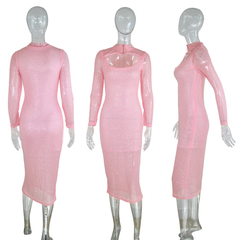 Western Stylish Plus Size Women's Long Sleeve Dress