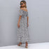 Western Stylish Women's Floral Print Off Shoulder Dresses