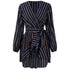 Western Stylish Women's Long Sleeve Stripes V Neck Dresses