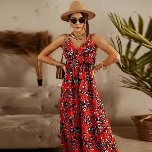 Western Stylish Women's Printed Beach Long Dress