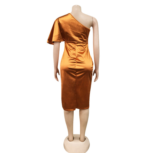 Western Stylish Women's Pure Color Bodycon Slit Dresses