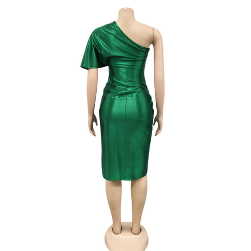 Western Stylish Women's Pure Color Bodycon Slit Dresses