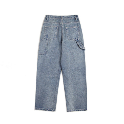 Wide-Leg Men's Loose Jeans Denim Pants