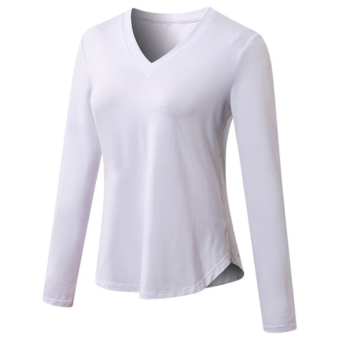 Winter Women's Breathable Long Sleeve V-neck Sport Running Shirt