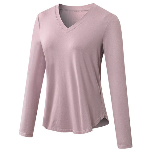 Winter Women's Breathable Long Sleeve V-neck Sport Running Shirt