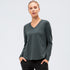 Winter Women's Breathable Long Sleeve V-neck Sport Running Shirt