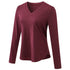 Winter Women's Breathable Long Sleeve V-neck Sport Running Shirt