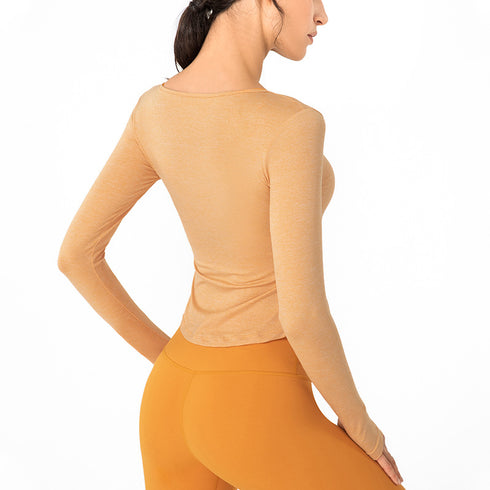 Winter Women's Fitness Naked Feeling Long Sleeve Sweatshirts