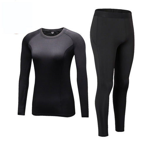 Winter Women's Fitness Running Suit Shirt Yoga Pants