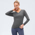 Winter Women's Fitness Running Yoga V-neck Skinny Sweatshirts