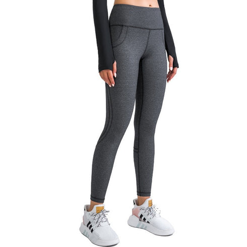 Winter Women's Hi-Waist Fake Pocket Stretchy Running Yoga Pants