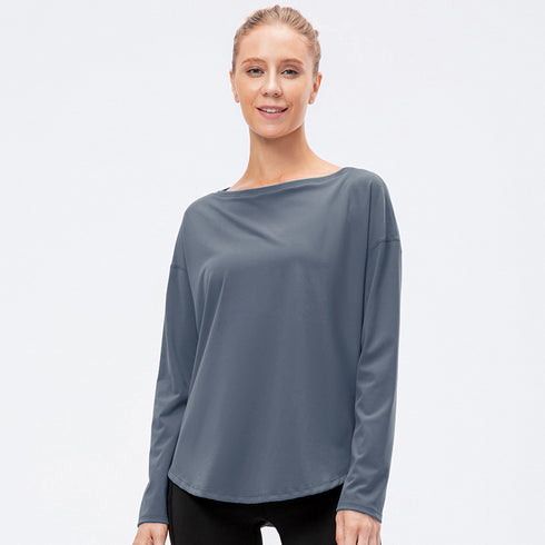 Winter Women's Off Shoulder Running Yoga Sweatshirts