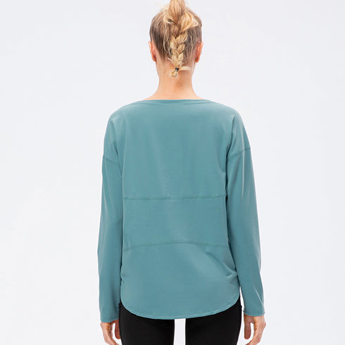 Winter Women's Off Shoulder Running Yoga Sweatshirts