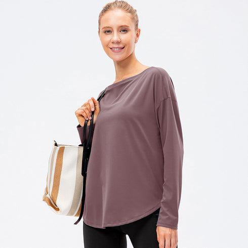 Winter Women's Off Shoulder Running Yoga Sweatshirts