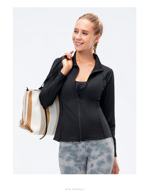 Winter Women's Running Workout Quick Dry Zipper Jacket
