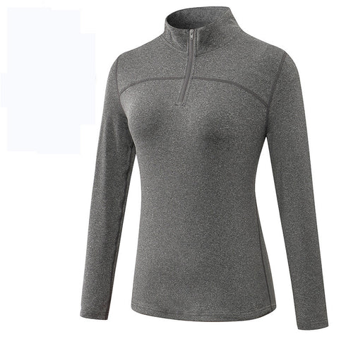 Winter Women's Stand Collar Running Yoga Stretchy Sweatshirts