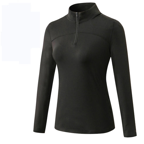 Winter Women's Stand Collar Running Yoga Stretchy Sweatshirts