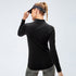 Winter Women's Stand Collar Running Yoga Stretchy Sweatshirts