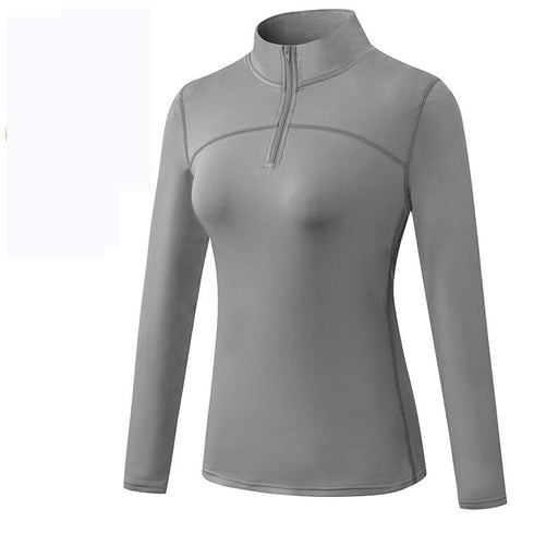 Winter Women's Stand Collar Running Yoga Stretchy Sweatshirts
