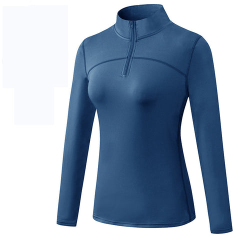 Winter Women's Stand Collar Running Yoga Stretchy Sweatshirts