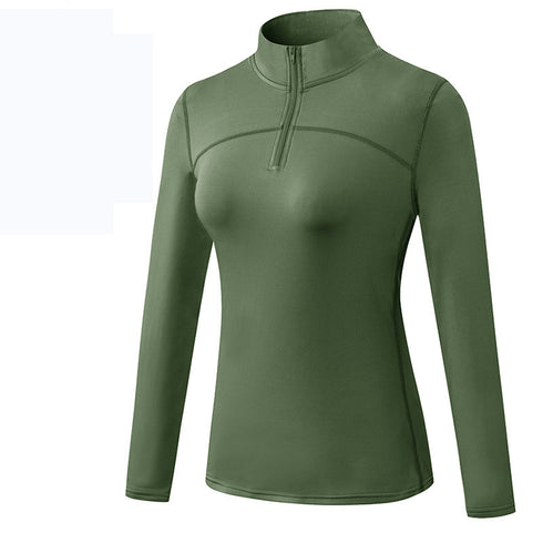 Winter Women's Stand Collar Running Yoga Stretchy Sweatshirts