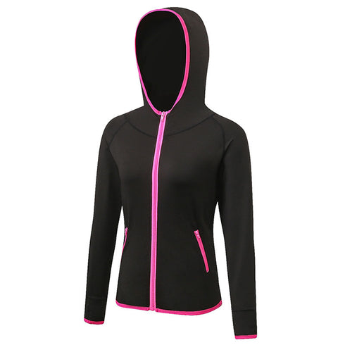 Winter Women's Workout Zipper hooded Running Jacket