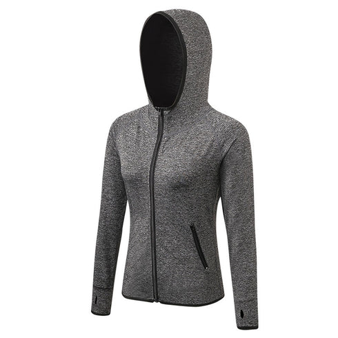 Winter Women's Workout Zipper hooded Running Jacket