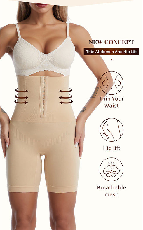Women's 2 Rows Clasp Tummy Control Butt Lifters Body Shaper