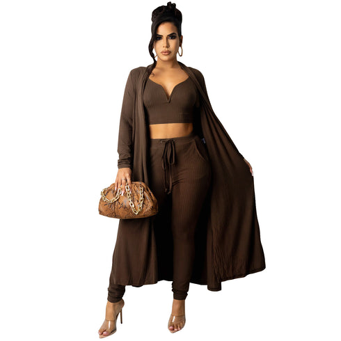 Women's 3 Piece Lounge Set V-neck Vests Pants Suit