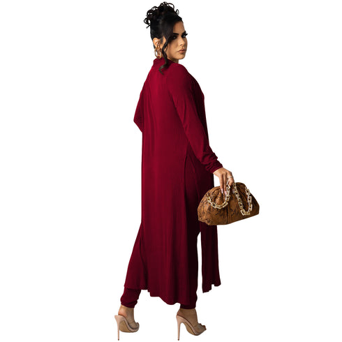 Women's 3 Piece Lounge Set V-neck Vests Pants Suit