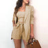Women's 3 Piece Lounge Set Vest High Waist Shorts Suit
