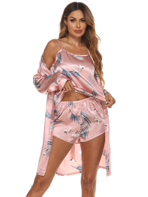 Women's 3 Piece loungewear Vest Shorts Pajama Sets