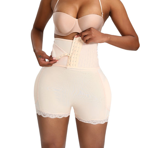 Women's 3 Rows Clasp Fajas Butt Lifter Padded Body Shaper