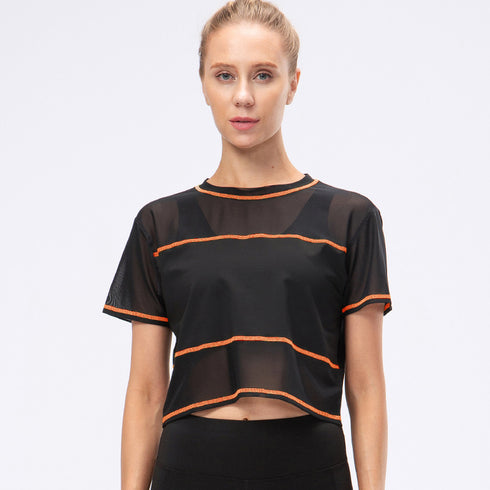 Women's Activewear Crop Top Short Sleeve T-Shirt