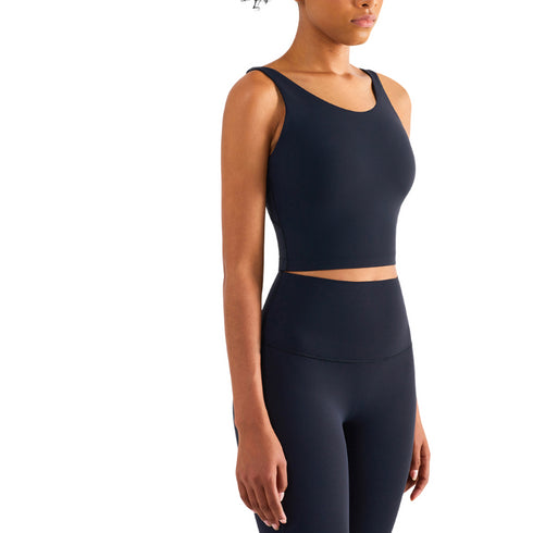 Women's Activewear Fixed Cup Wide Straps Yoga Tank