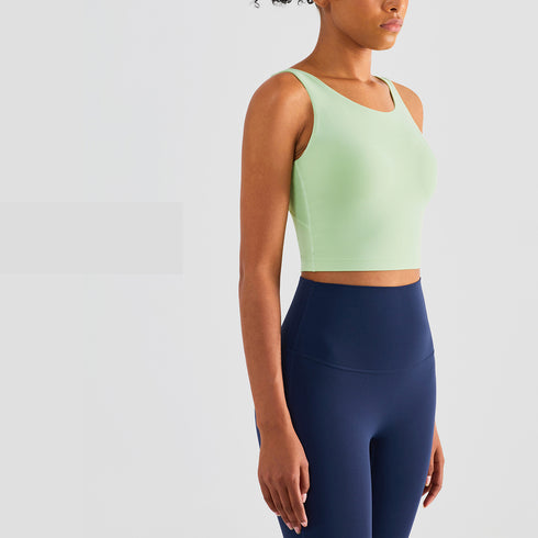 Women's Activewear Fixed Cup Wide Straps Yoga Tank