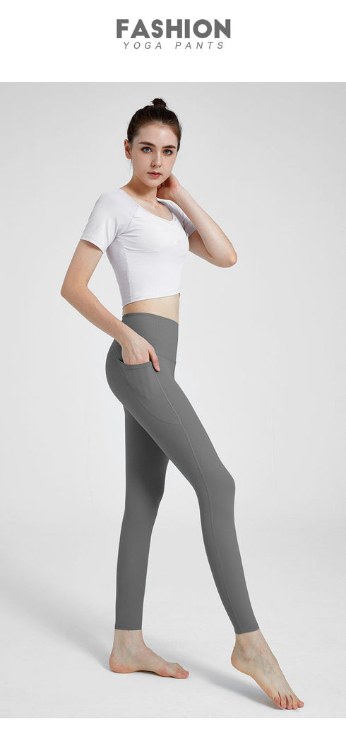 Women's Activewear Hi-Waist Skinny Pants with Pocket