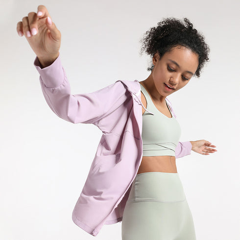 Women's Activewear Sun Protection Zipper Hooded Jacket