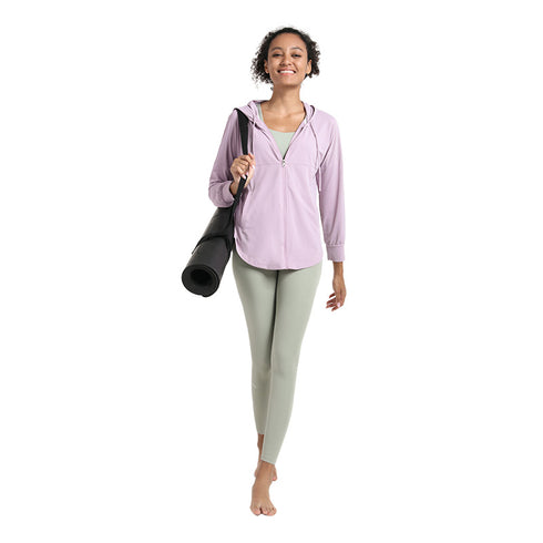 Women's Activewear Sun Protection Zipper Hooded Jacket