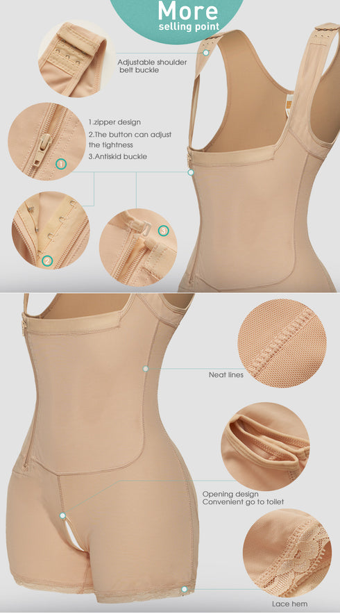 Women's Adjustable Broad Straps Plus Size Fajas Colombianas Body Shaper