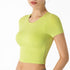 Women's Athletic Fitness Breathable Round Neck Slim T-Shirt