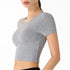 Women's Athletic Fitness Breathable Round Neck Slim T-Shirt