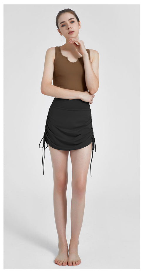 Women's Athletic Fitness Sport Drawstring Short Skirt