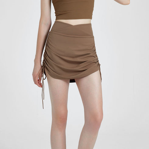 Women's Athletic Fitness Sport Drawstring Short Skirt