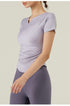 Women's Athletic Fitness V-Neck Plicated T-Shirt