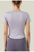 Women's Athletic Fitness V-Neck Plicated T-Shirt