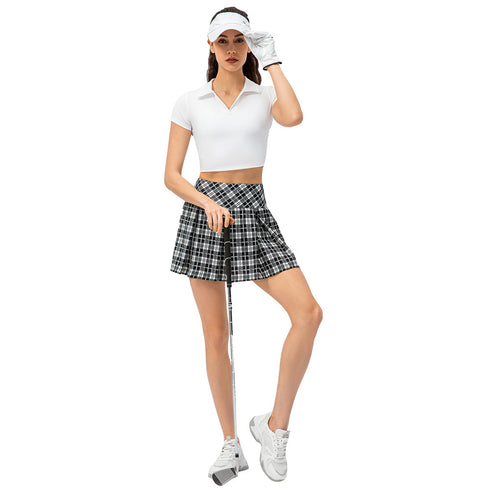 Women's Athletic High Waist Pleated Tennis Skirt Lining Shorts