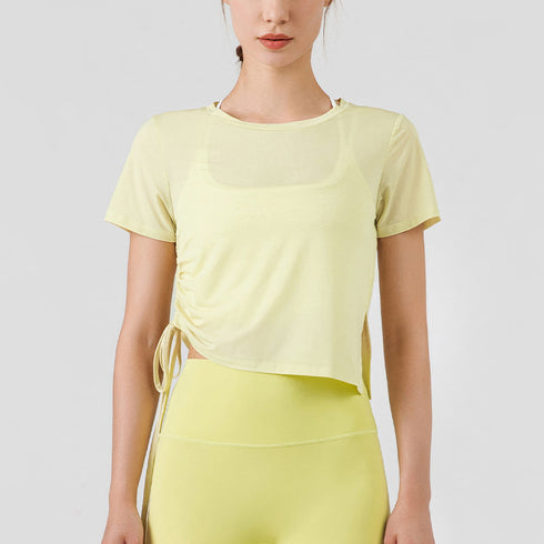 Women's Athletic Loose Quick Dry Yoga Round Neck T-shirt