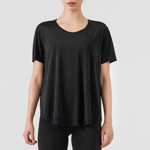 Women's Athletic Loose Quick Dry Yoga Split T-shirt